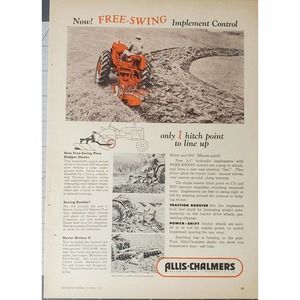 Allis Chalmers Free Swing Implement Control Magazine Advertisement 1952